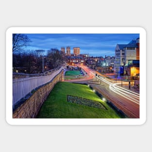 York City Wall & Minster at Night Sticker